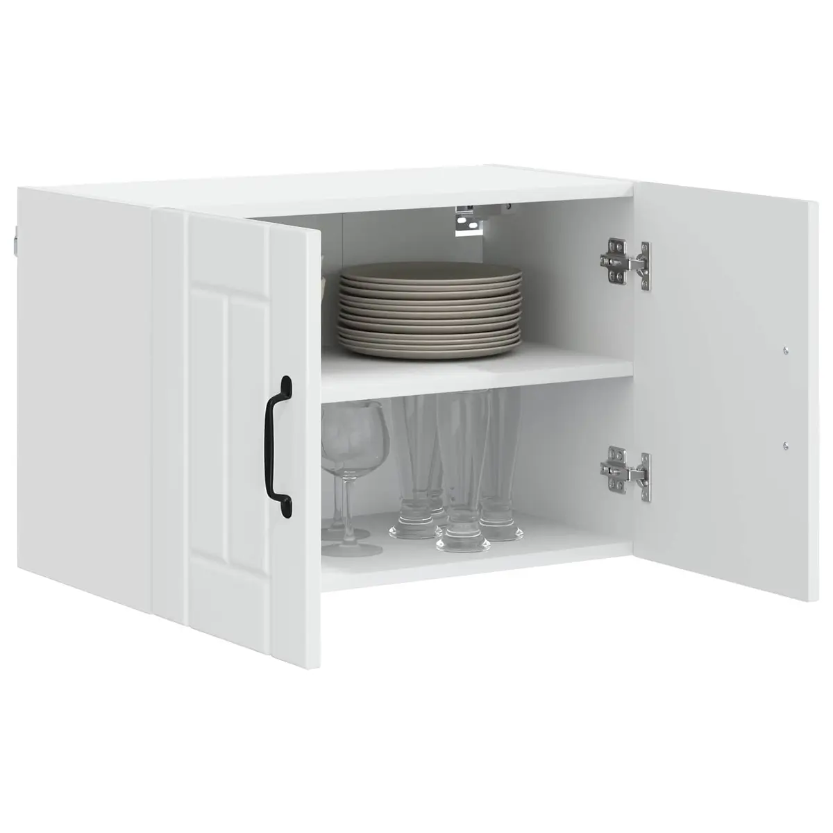 Wall Cabinet Kitchen Storage High Gloss White Dishwasher Panel 60x31x40cm