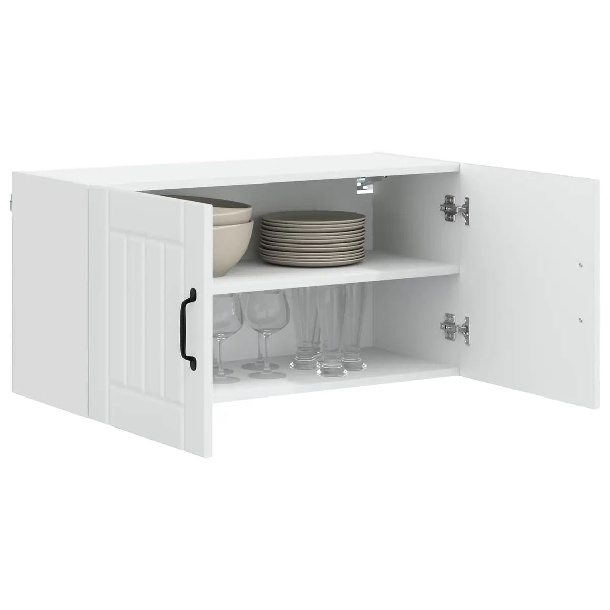Wall Cabinet Kitchen Storage Engineered Wood White Modern Furniture 80x31x40cm