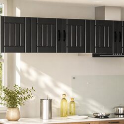 Specifications for Black Wall Cabinet: 80 x 31 x 40 cm Engineered Wood