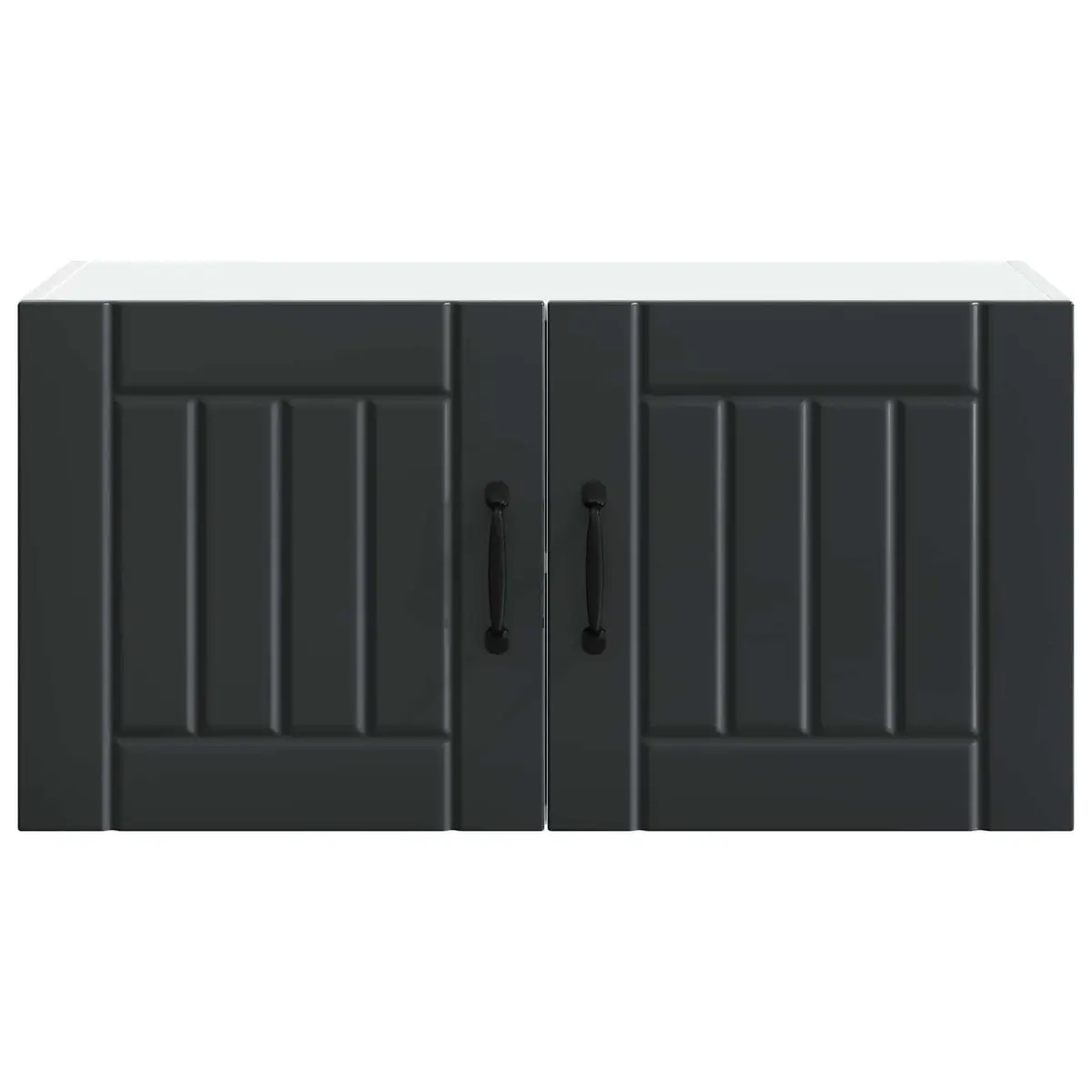 Wall Cabinet Black Engineered Wood Kitchen Storage Cupboard 80 x 31 x 40 cm