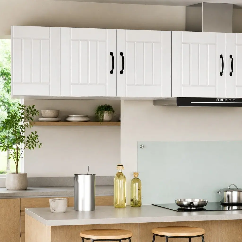 Engineered Wood Wall Cabinet with Integrated Dishwasher Panel