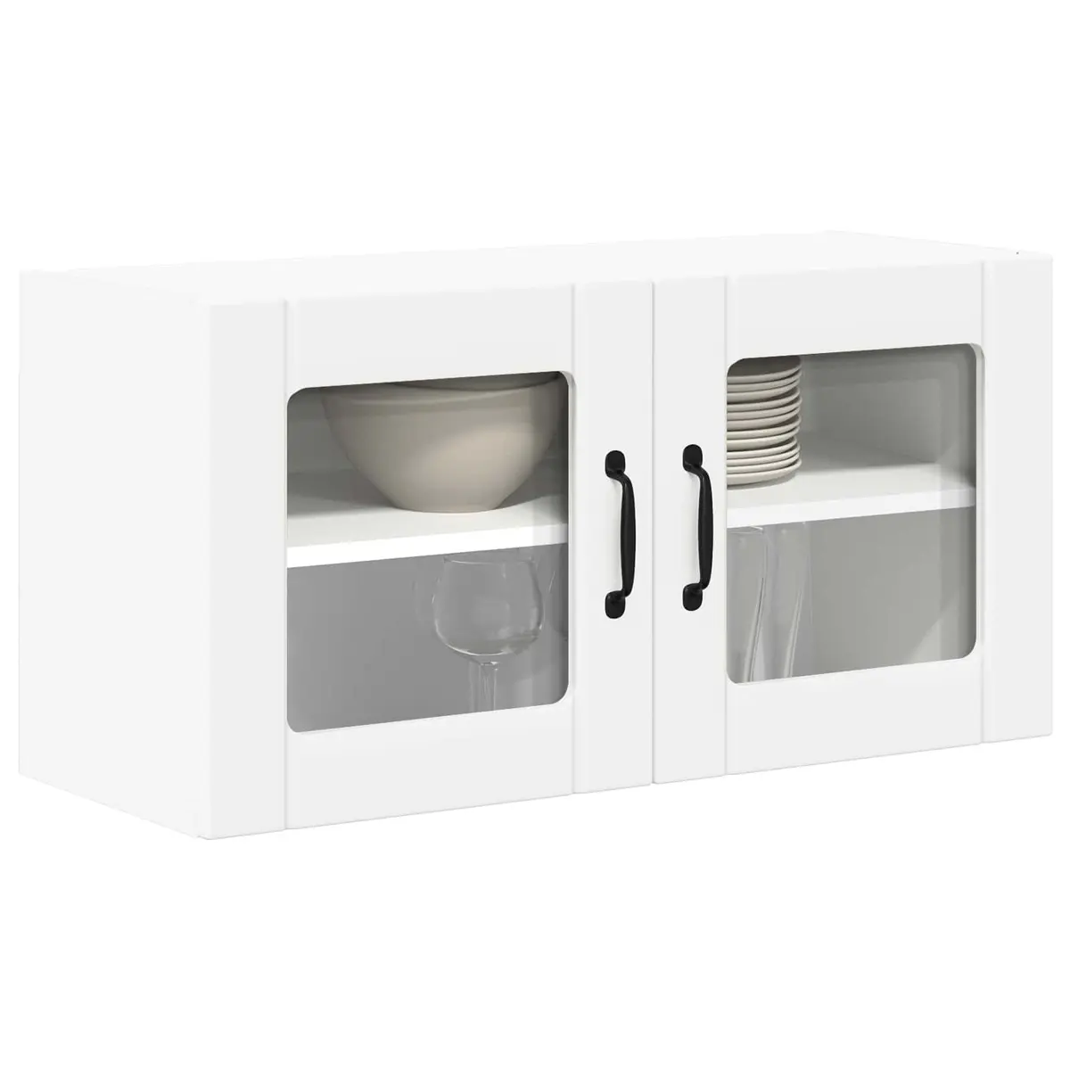 Wall Glass Cabinet Kitchen Storage Engineered Wood 80 x 31 x 40 cm