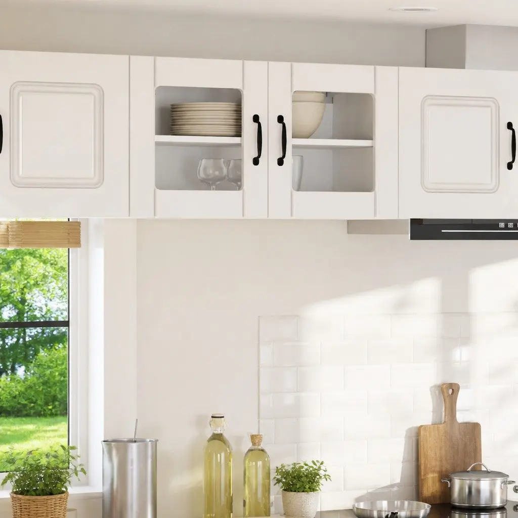 High Gloss White Glass Kitchen Cabinet
