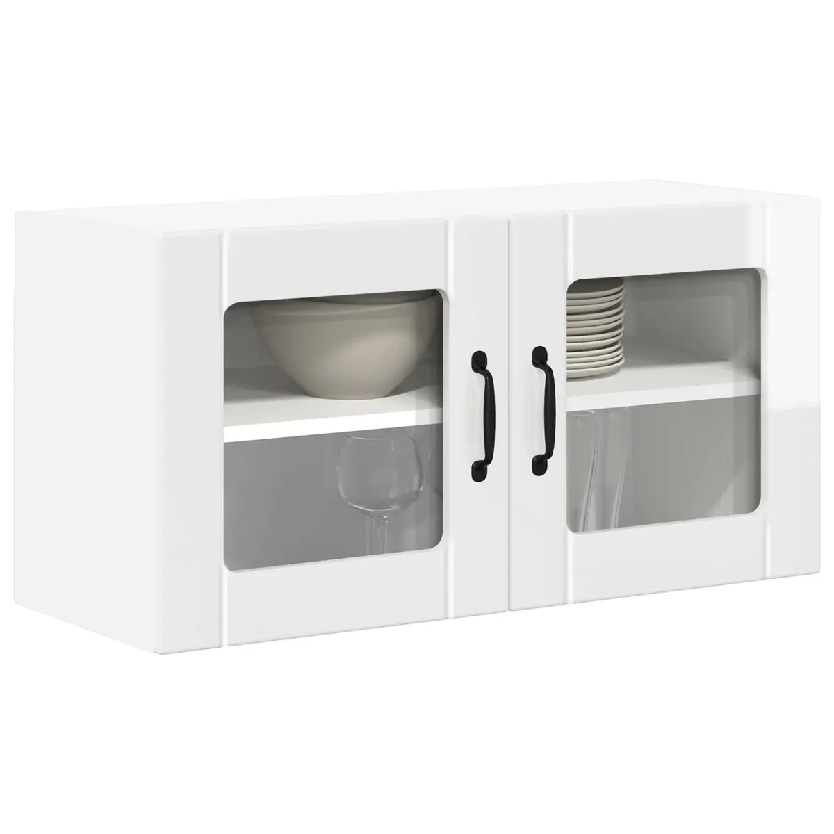 High Gloss White Glass Kitchen Cabinet