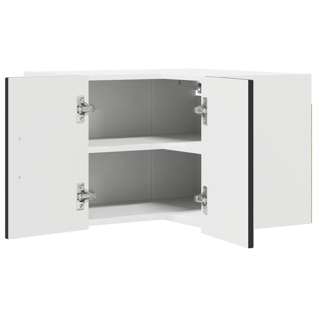 Wall Corner Cabinet Kitchen Storage Engineered Wood Black 57x57x40cm Modern