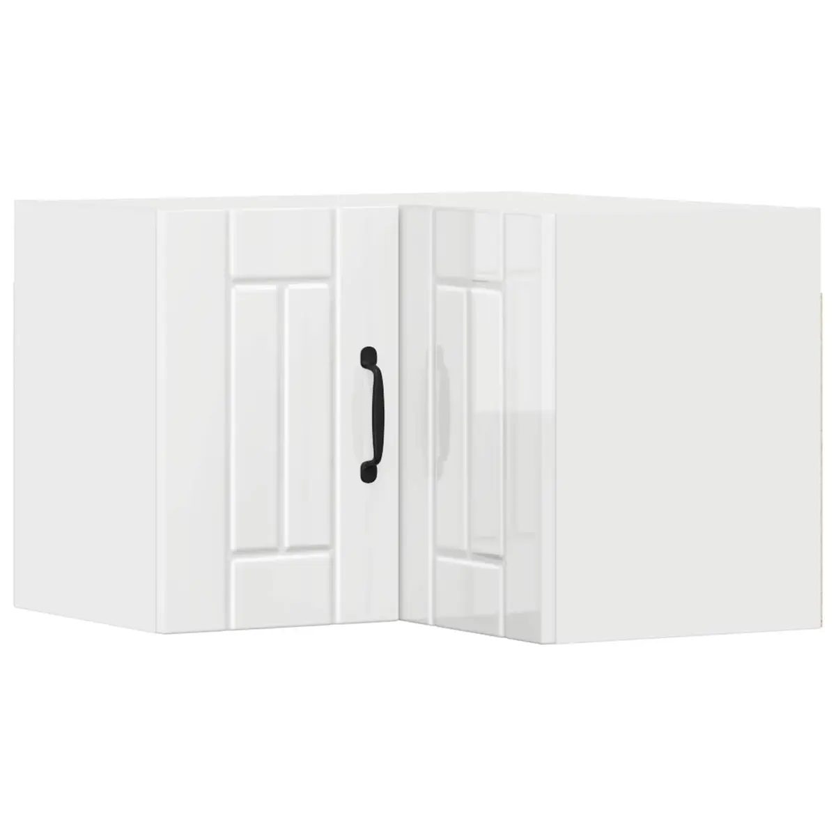 Wall Corner Cabinet Kitchen Storage Unit High Gloss White 57 x 57 x 40 cm