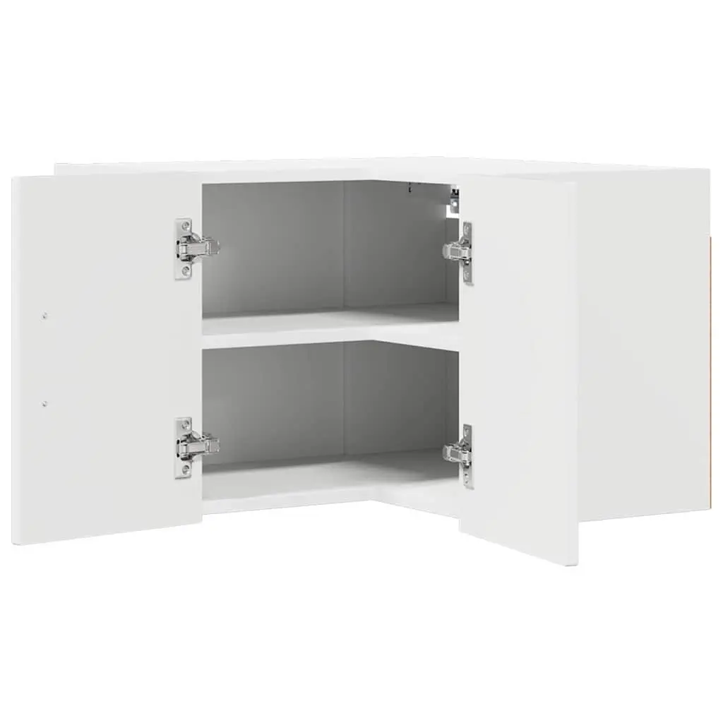 Wall Corner Cabinet Kitchen Storage Unit High Gloss White 57 x 57 x 40 cm