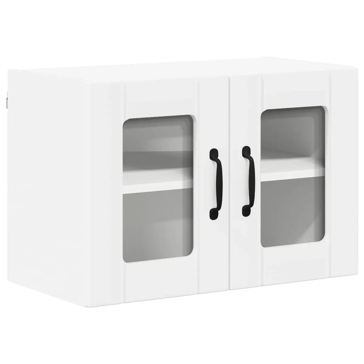 Wall Glass Cabinet Kitchen Storage White Engineered Wood 60x31x40cm