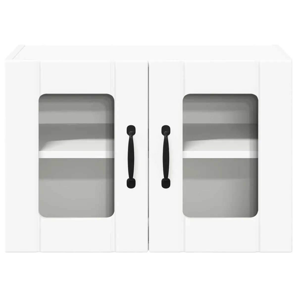 Wall Glass Cabinet Kitchen Storage White Engineered Wood 60x31x40cm