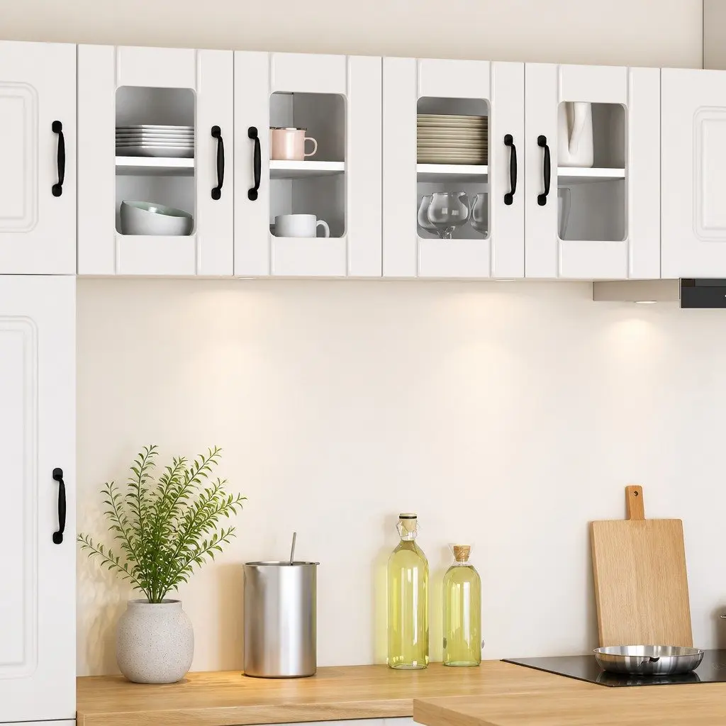 Engineered Wood Kitchen Storage Cabinet Wall Mounted High Gloss White 60x31x40cm