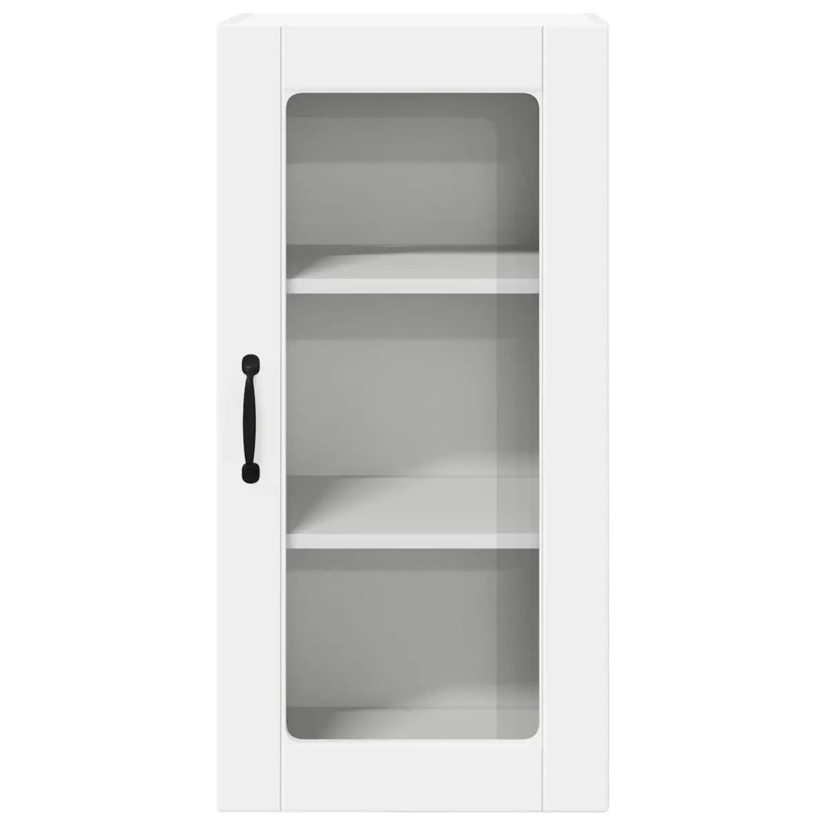Wall Glass Cabinet White Kitchen Storage Engineered Wood 40 x 31 x 80 cm