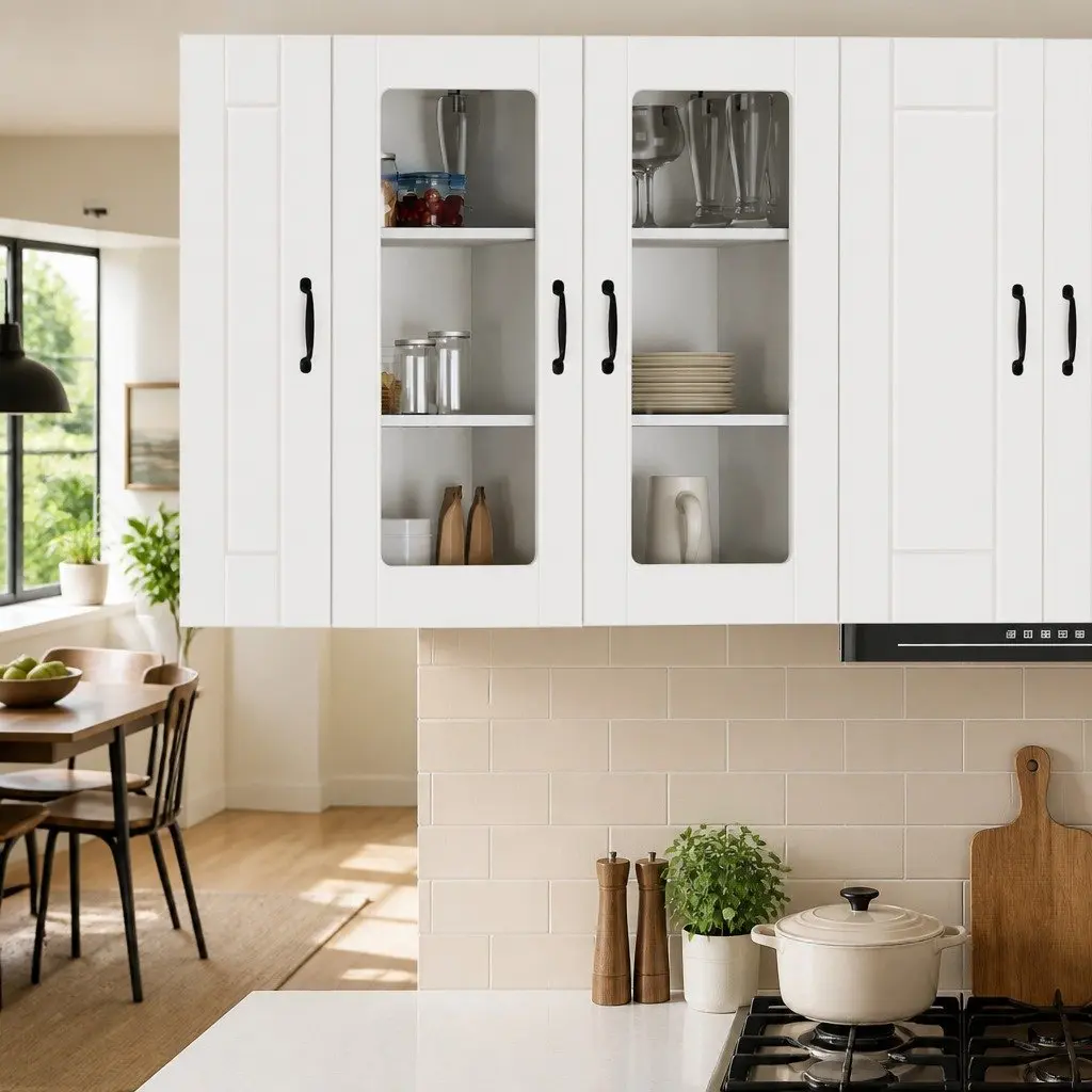 Wall Glass Cabinet Kitchen Storage Unit 40 x 31 x 80 cm