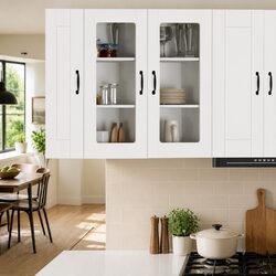 Wall-Mounted Glass Kitchen Cabinet: 40 x 31 x 80 cm