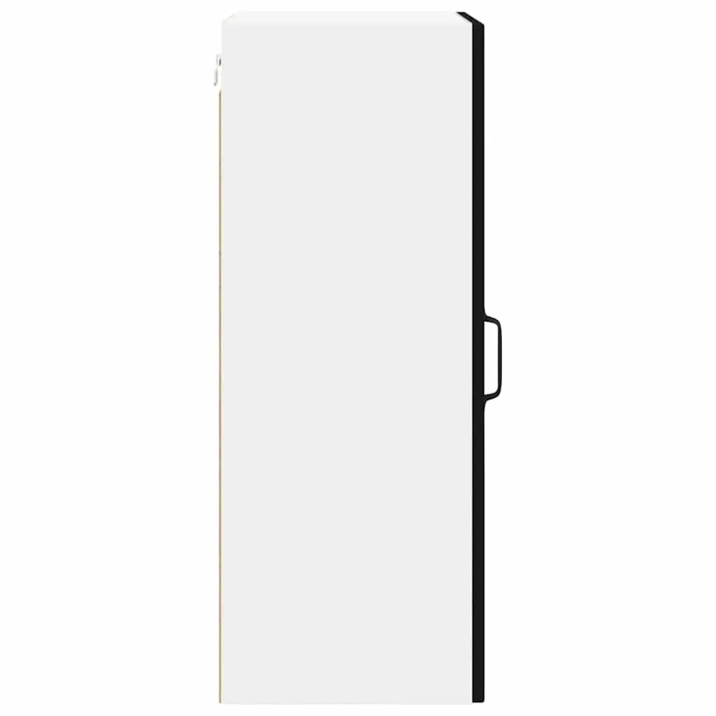 Wall Glass Cabinet Kitchen Storage Engineered Wood Black 40 x 31 x 80 cm