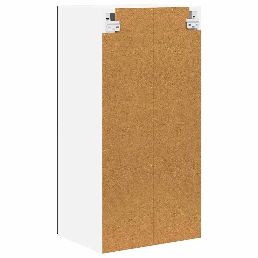 Wall Glass Cabinet Kitchen Storage Engineered Wood Black 40 x 31 x 80 cm