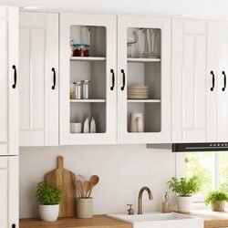 Wall Glass Cabinet High Gloss White Storage Kitchen Unit Furniture Shelving
