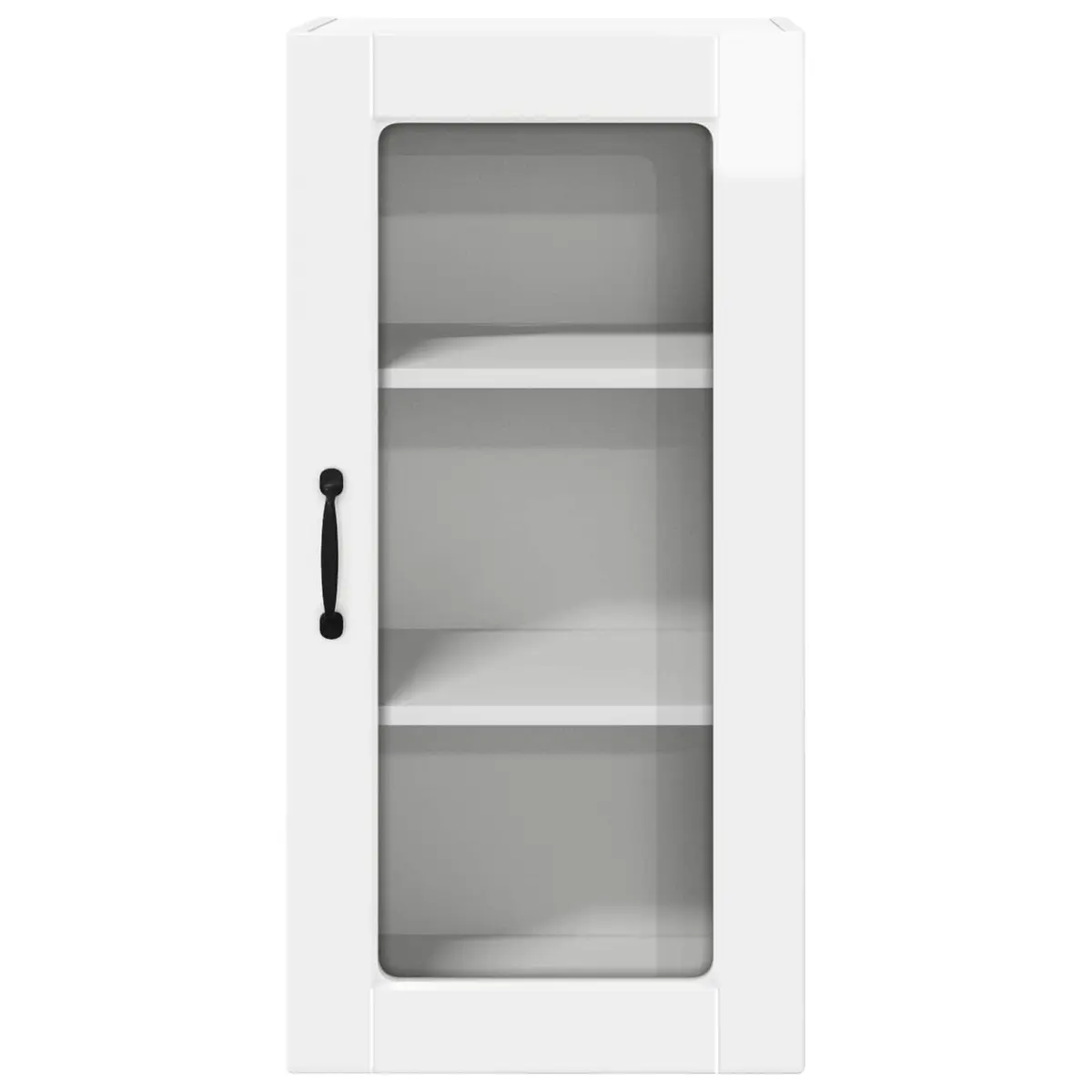 Wall Glass Cabinet Kitchen Storage Unit High Gloss White 40 x 31 x 80 cm