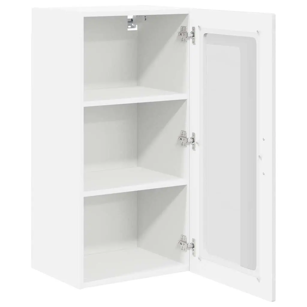 Wall Glass Cabinets 2 Pcs High Gloss White