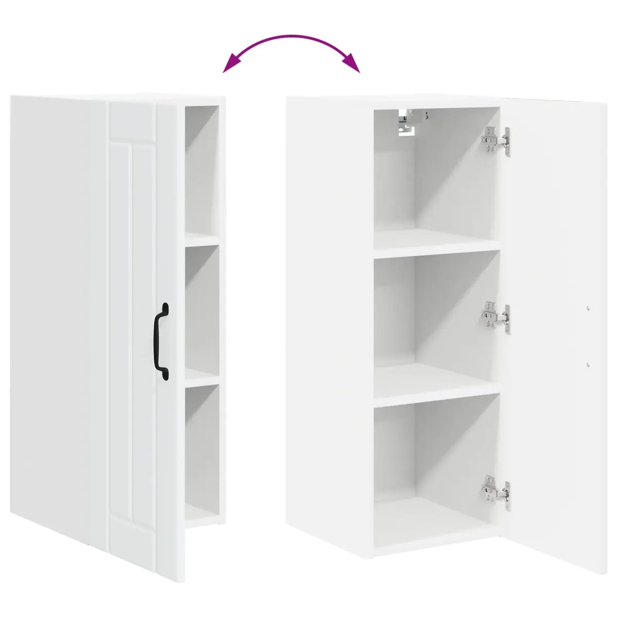White Engineered Wood Wall Cabinet 30 x 31 x 80 cm