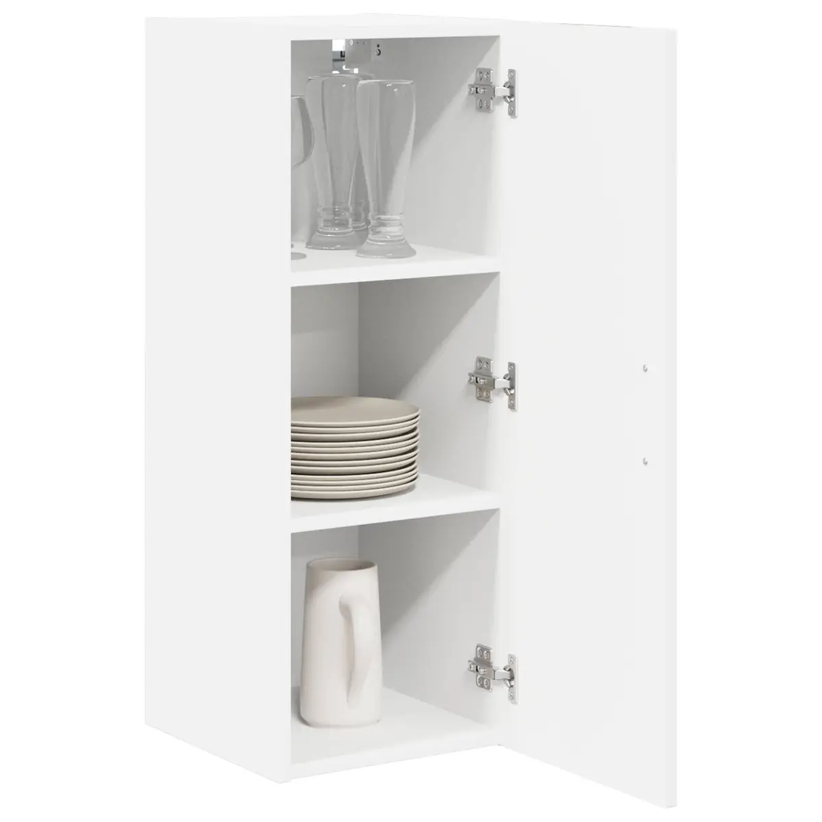 Wall Cabinet Kitchen Storage Unit White 30 x 31 x 80 cm Engineered Wood