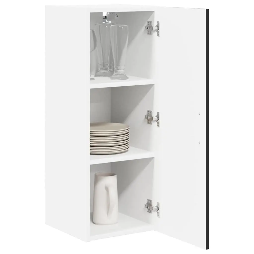Wall Cabinet Kitchen Storage Unit Black Engineered Wood 30 x 31 x 80 cm