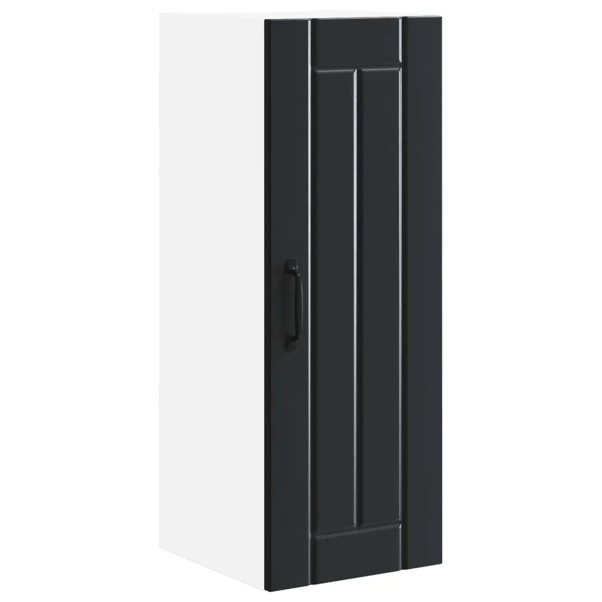 Wall Cabinet Set 2 Pieces Black Kitchen Storage Engineered Wood 30 x 31 x 80 cm