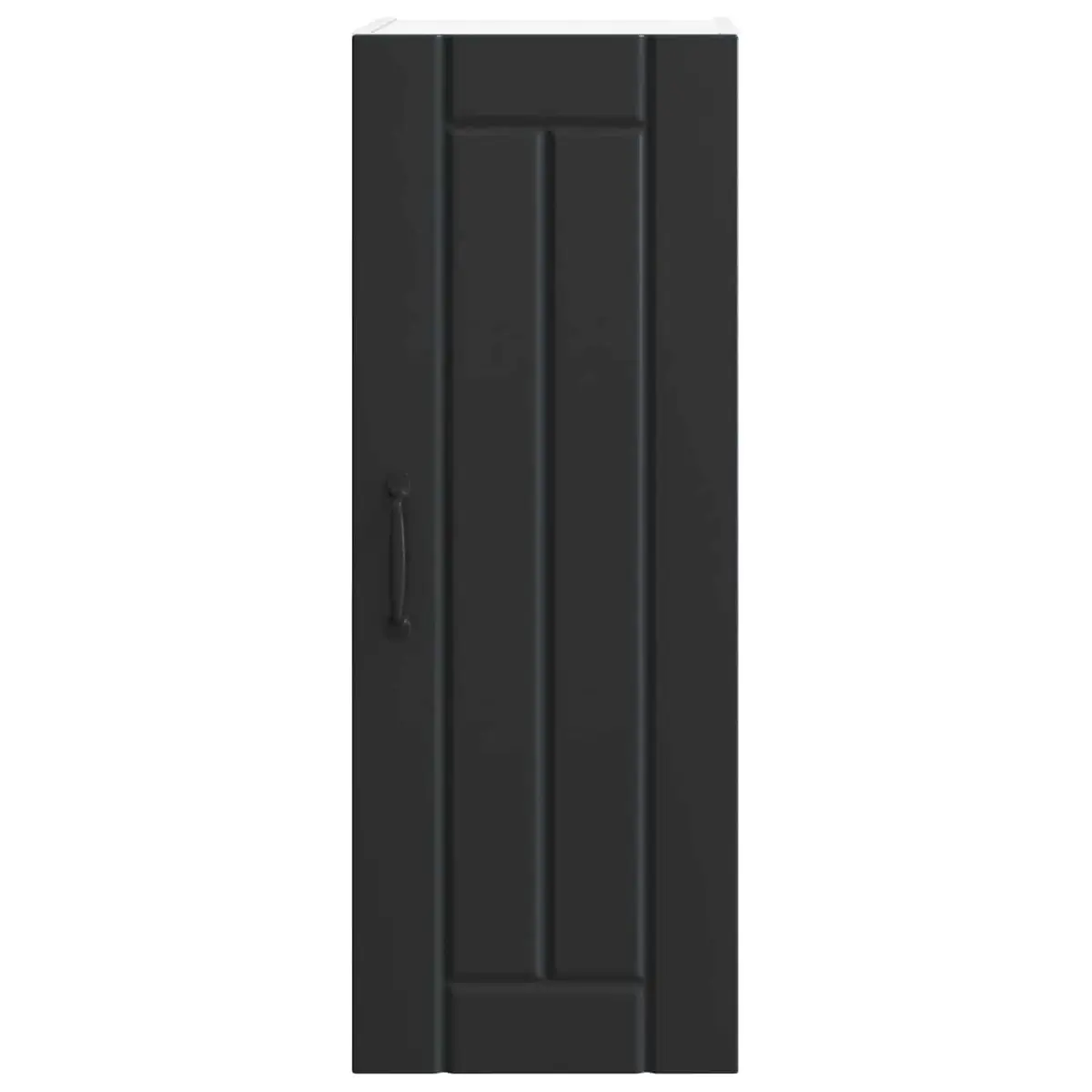 Wall Cabinet Set 2 Pieces Black Kitchen Storage Engineered Wood 30 x 31 x 80 cm