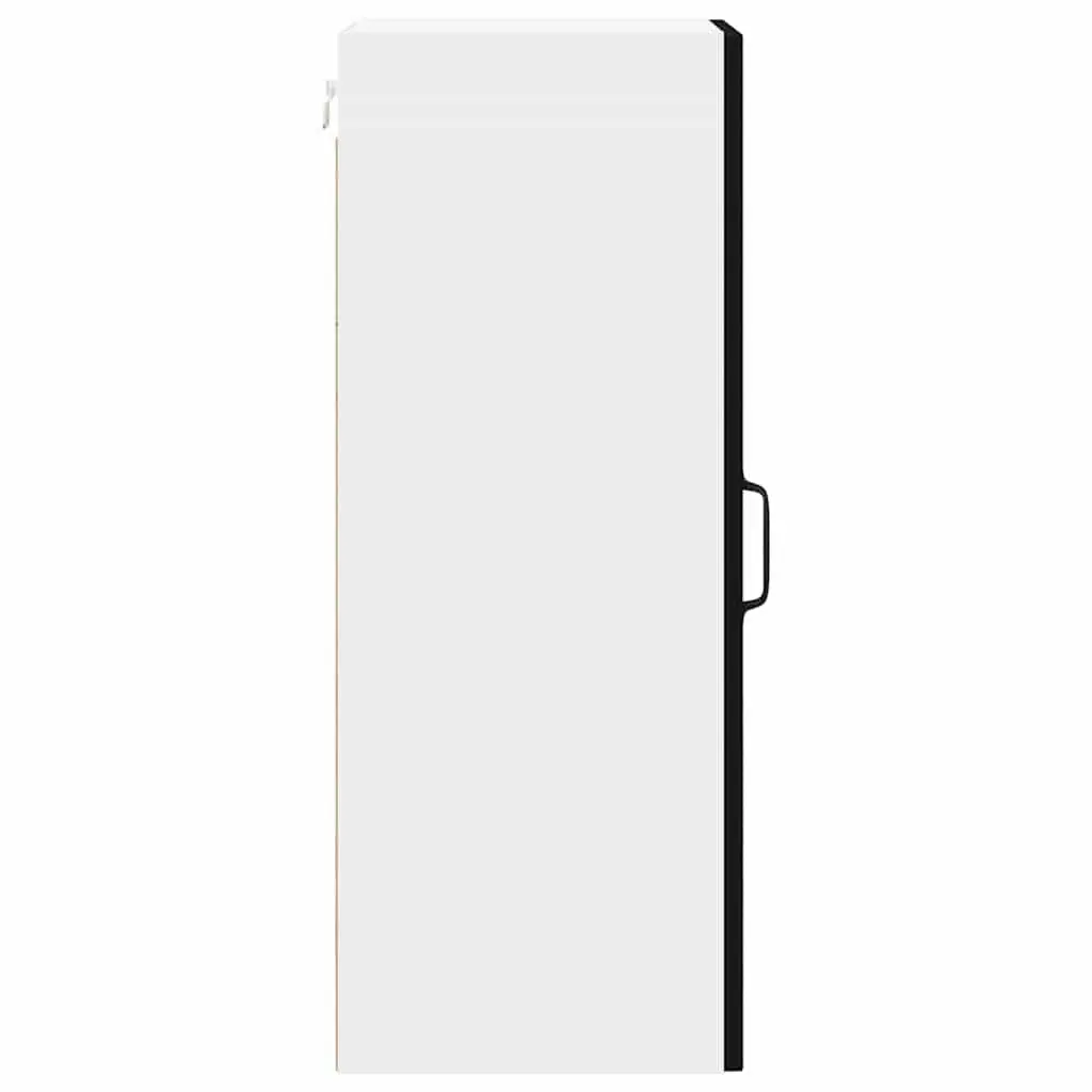 Wall Cabinet Set 2 Pieces Black Kitchen Storage Engineered Wood 30 x 31 x 80 cm