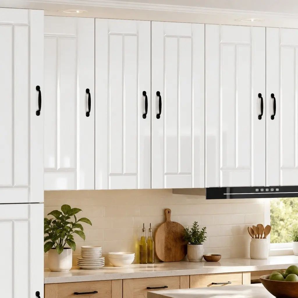 Wall Cabinet Indoor Use Set of 2 High Gloss White 30 x 31 x 80 cm
