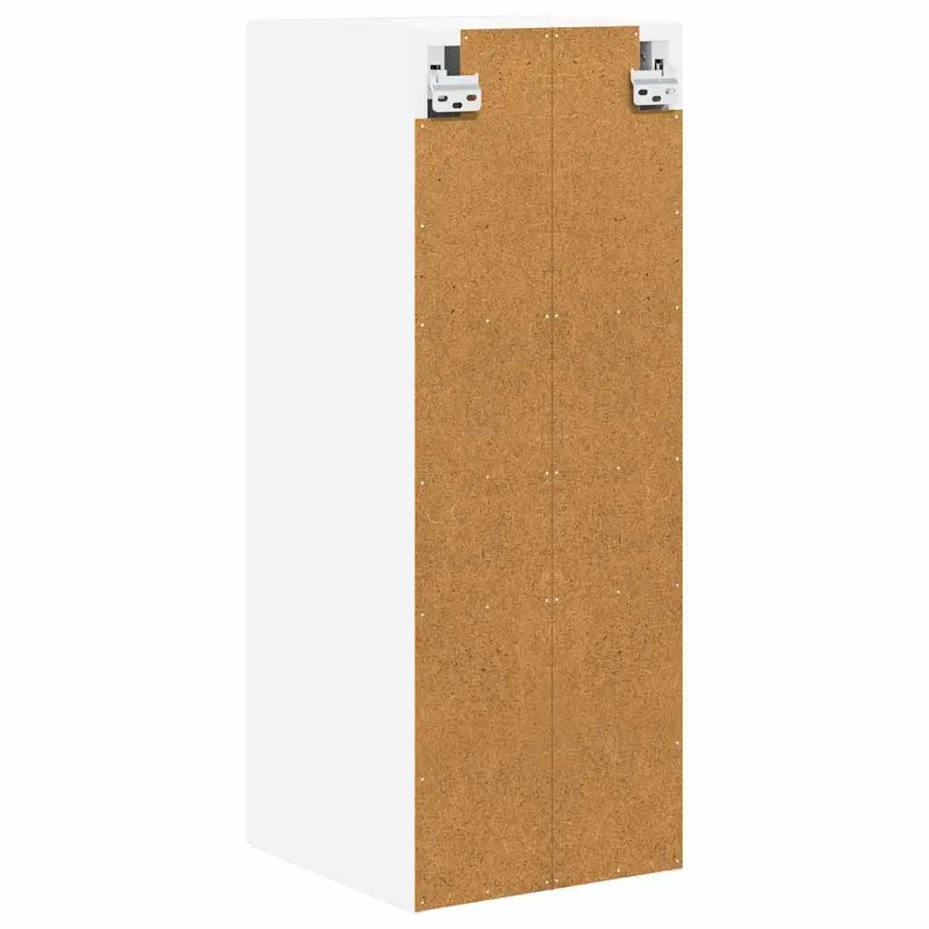 Wall Cabinet Indoor Use Set of 2 High Gloss White 30 x 31 x 80 cm