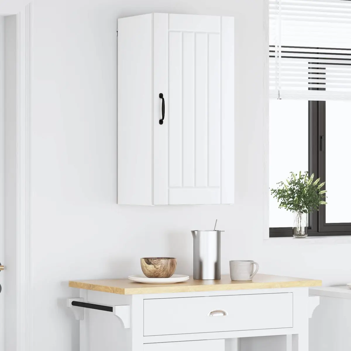Wall Cabinet Kitchen Storage Engineered Wood White 40x31x80cm