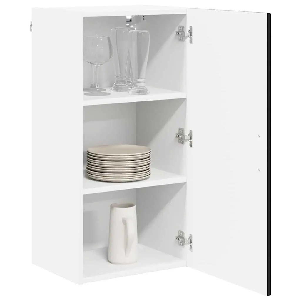 Black Engineered Wood Wall Cabinet 40x31x80cm