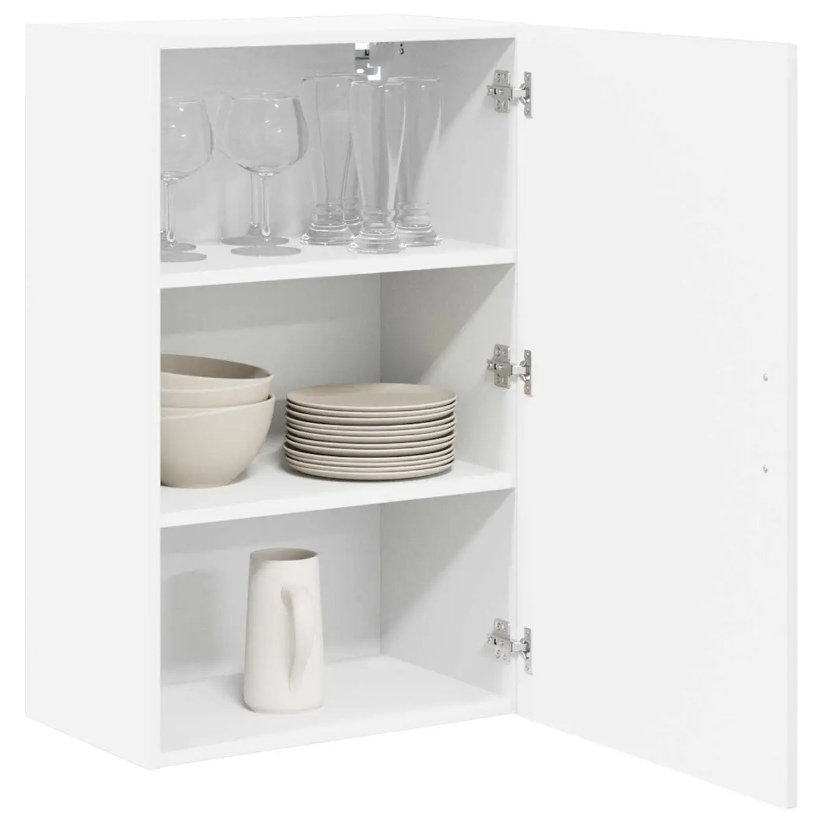 Wall Cabinet Kitchen Storage Dishwasher Panel High Gloss White 50 x 31 x 80 cm