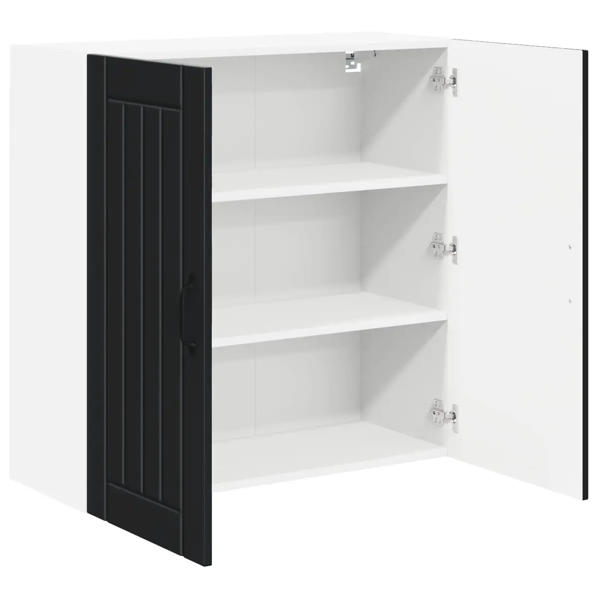 Wall Cabinet Kitchen Storage Engineered Wood Black 80x31x80cm Dishwasher Panel