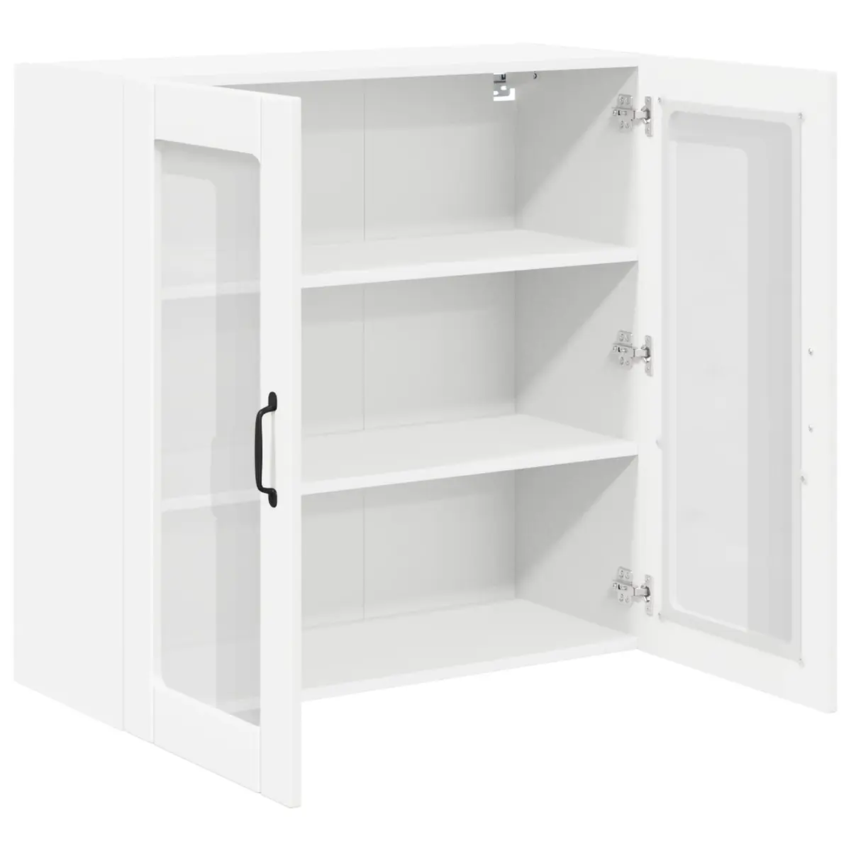 Wall Glass Cabinet White 80x31x80cm Engineered Wood Kitchen Storage Unit