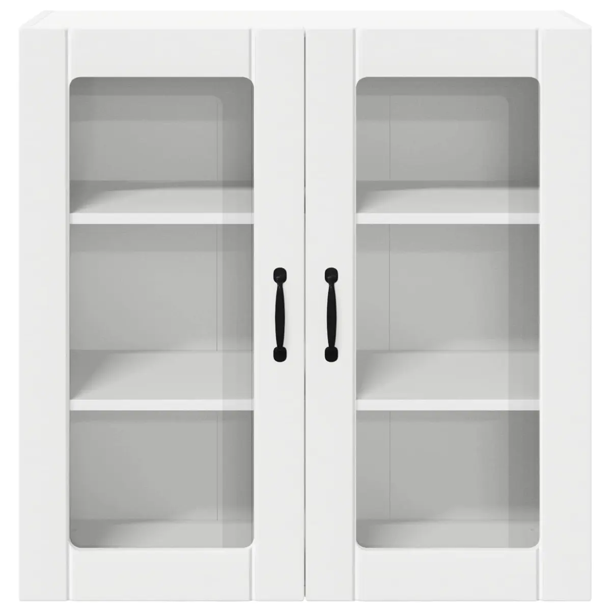 Wall Glass Cabinet White 80x31x80cm Engineered Wood Kitchen Storage Unit