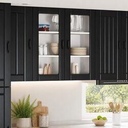 Specifications of Black Wall Glass Cabinet 80x31x80cm
