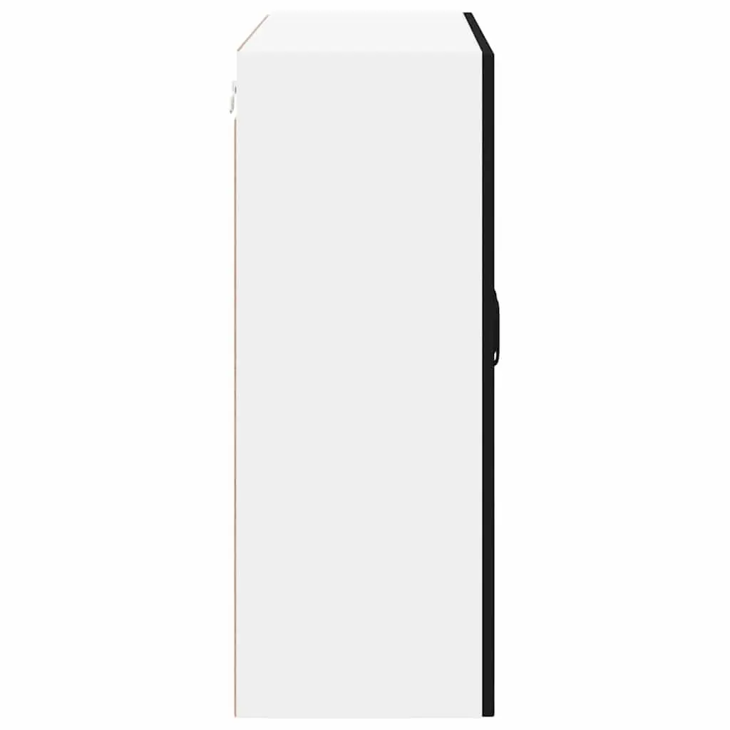 Wall Glass Cabinet Black 80x31x80cm Kitchen Storage Engineered Wood Modern