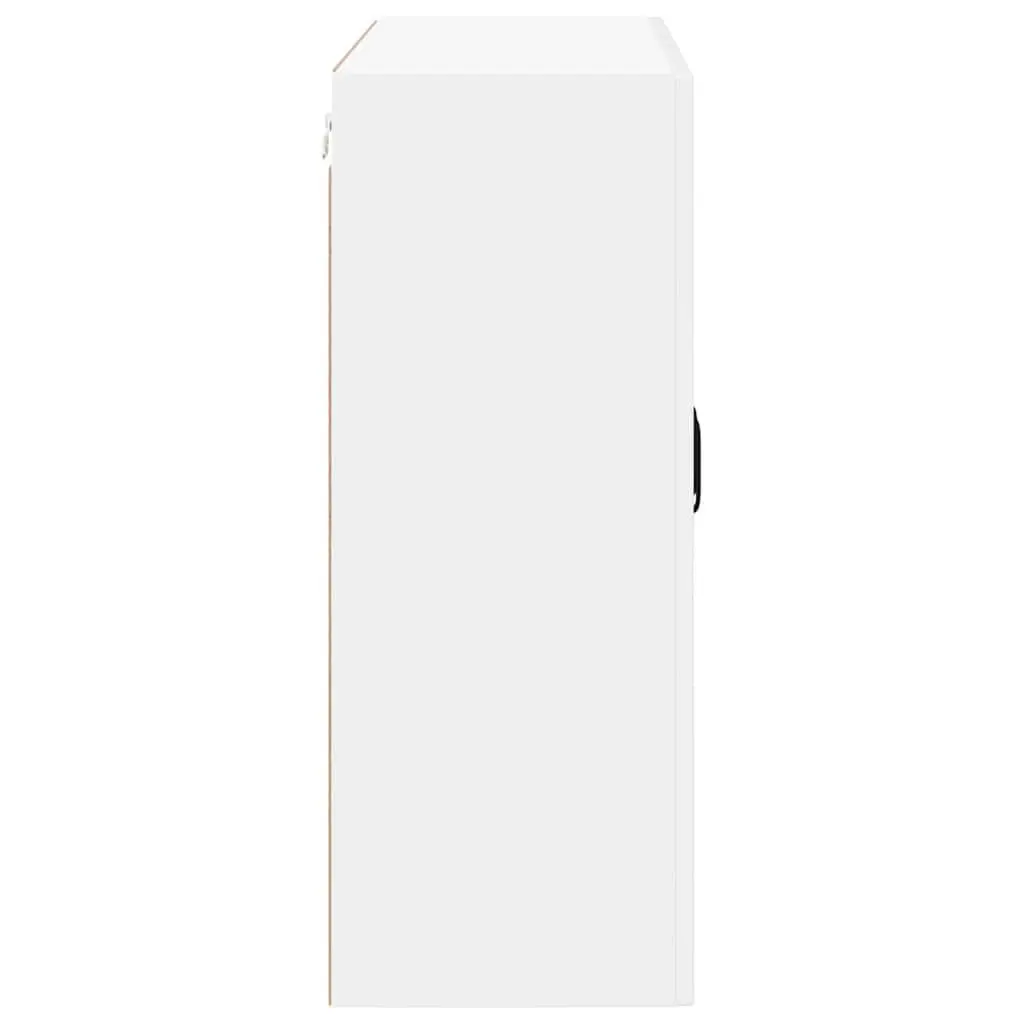 Wall Glass Cabinet Kitchen Storage High Gloss White Engineered Wood 80x31x80cm