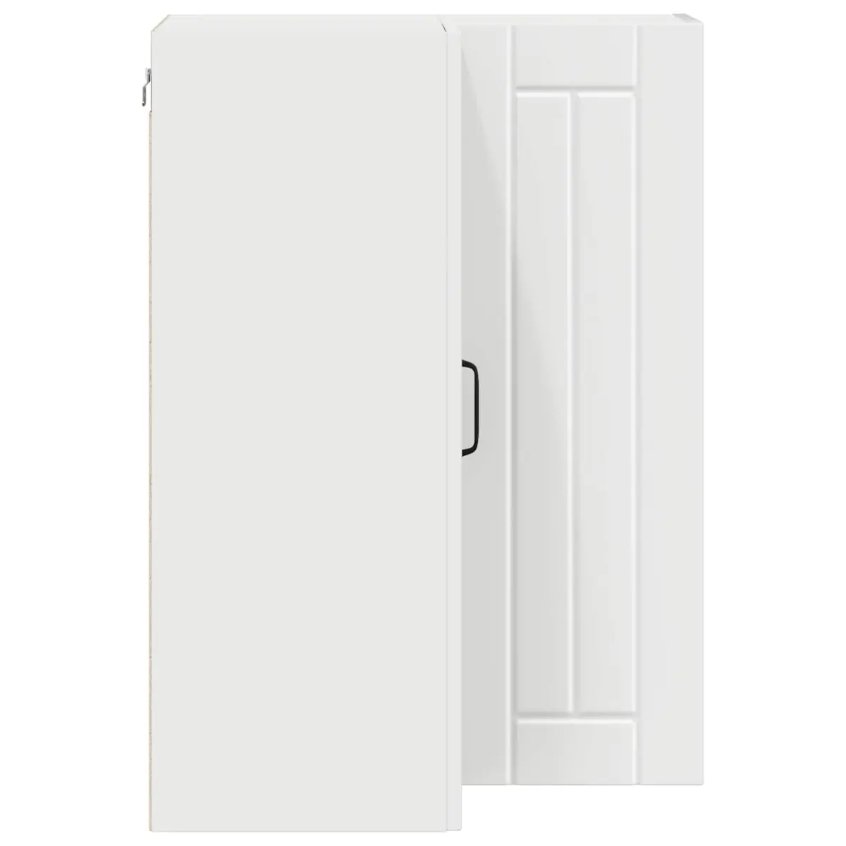 Wall Corner Cabinet White Engineered Wood Kitchen Storage Cupboard 57x57x80cm