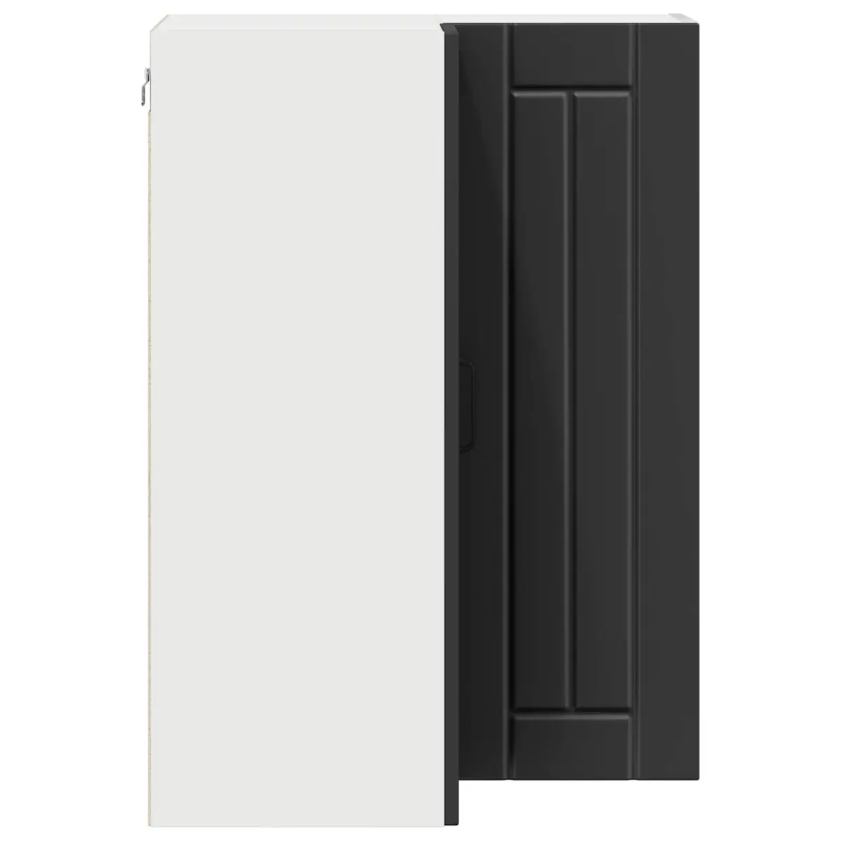 Corner Cabinet Black Engineered Wood Kitchen Storage 57x57x80cm