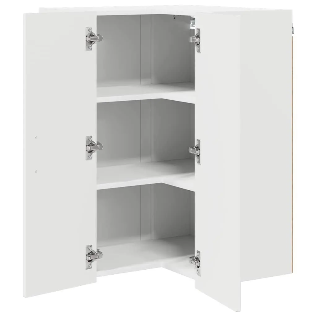 Wall Corner Cabinet Kitchen Storage Unit High Gloss White Modern 57 x 57 x 80 cm