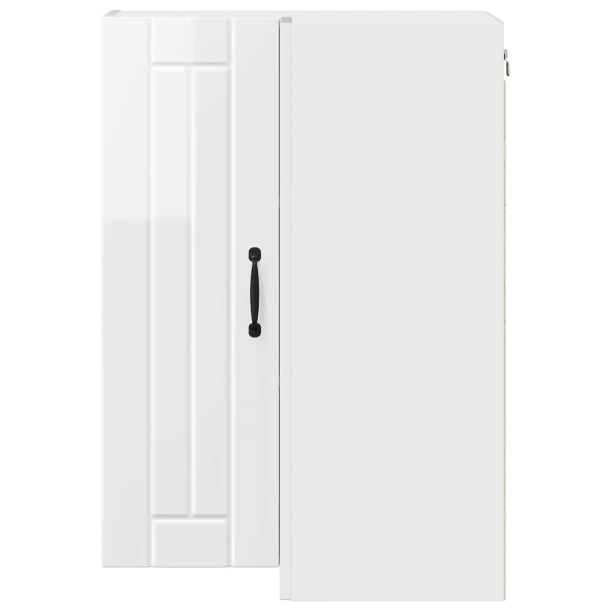 Wall Corner Cabinet Kitchen Storage Unit High Gloss White Modern 57 x 57 x 80 cm