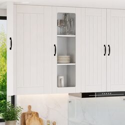 Wall-Mounted Glass Cabinet 40 x 31 x 100 cm in White