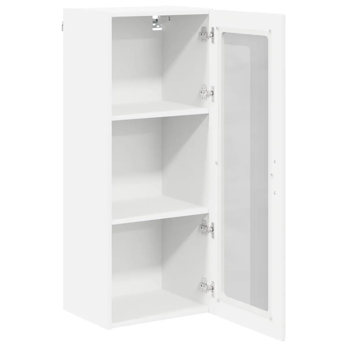 Wall Glass Cabinet Kitchen Storage Unit White Engineered Wood 40 x 31 x 100 cm