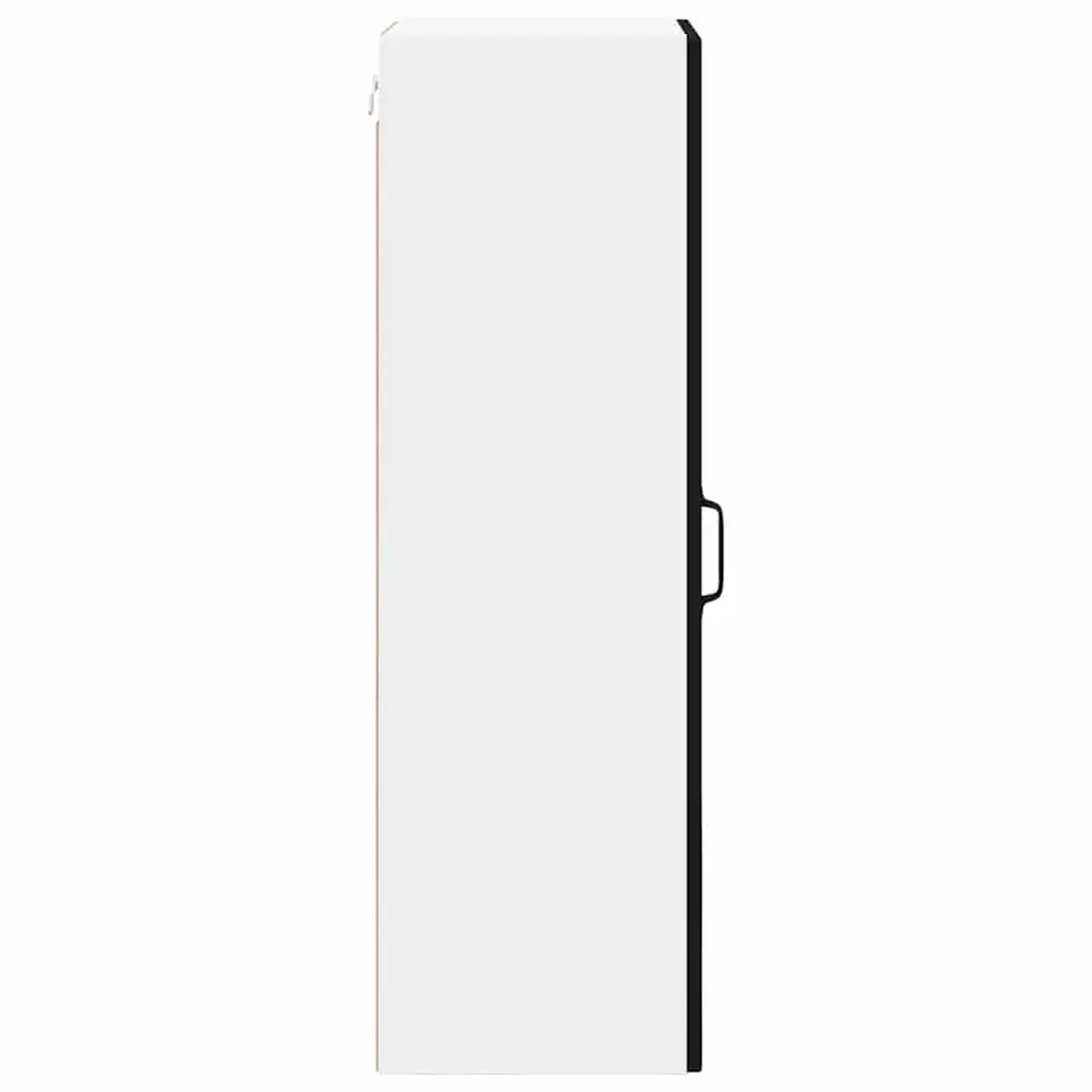 Wall Glass Cabinet for Kitchen Storage Black Engineered Wood Rectangular