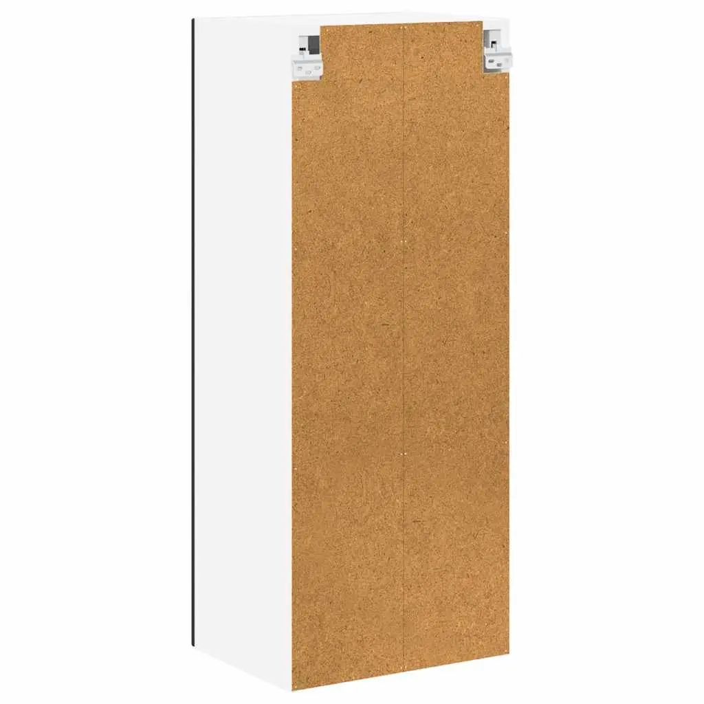 Wall Glass Cabinet for Kitchen Storage Black Engineered Wood Rectangular