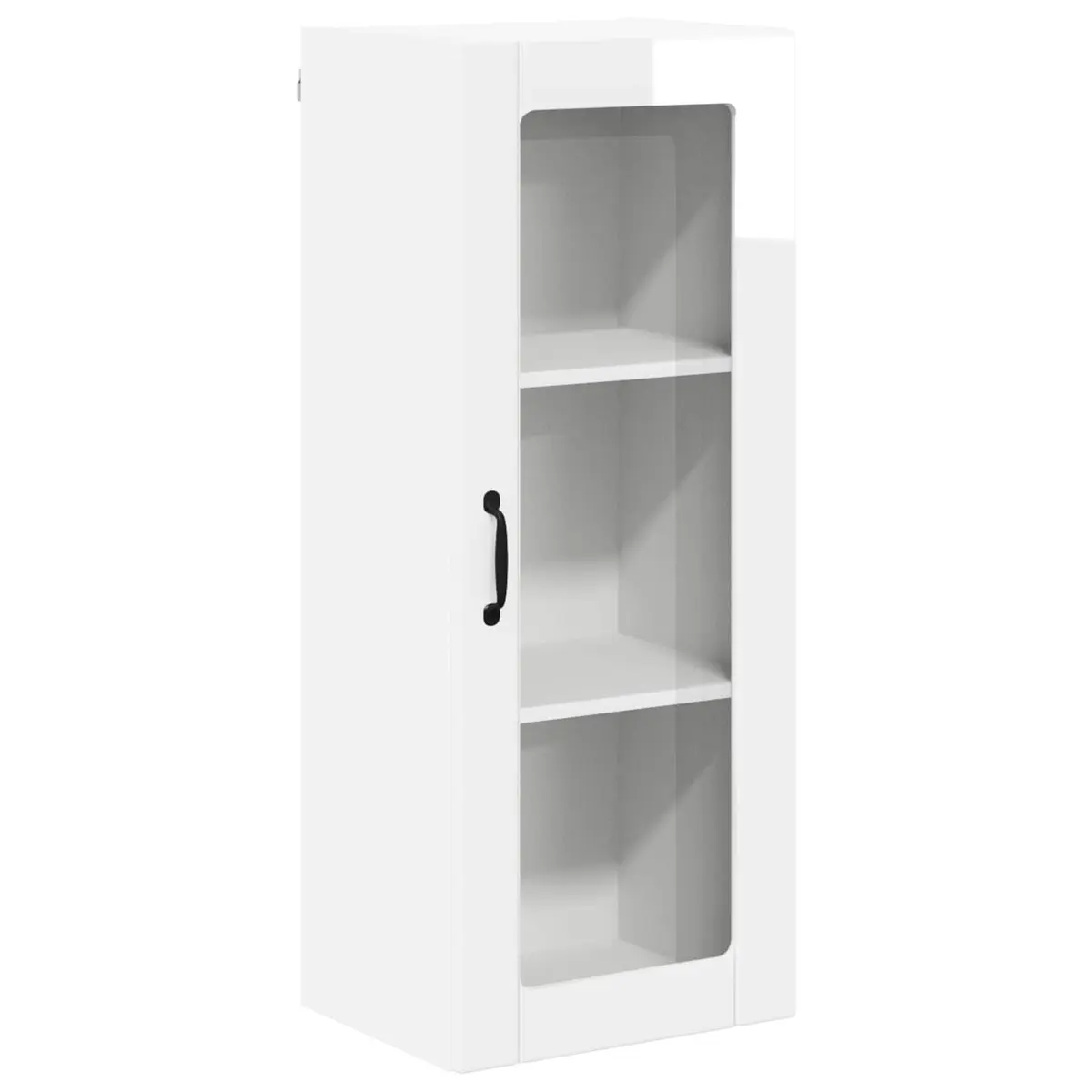 High Gloss White Kitchen Wall Glass Cabinet