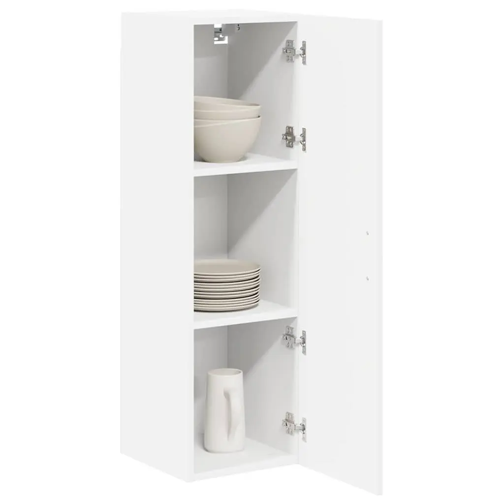 Wall Cabinet Kitchen Storage Unit 30 x 31 x 100 cm White Engineered Wood Modern