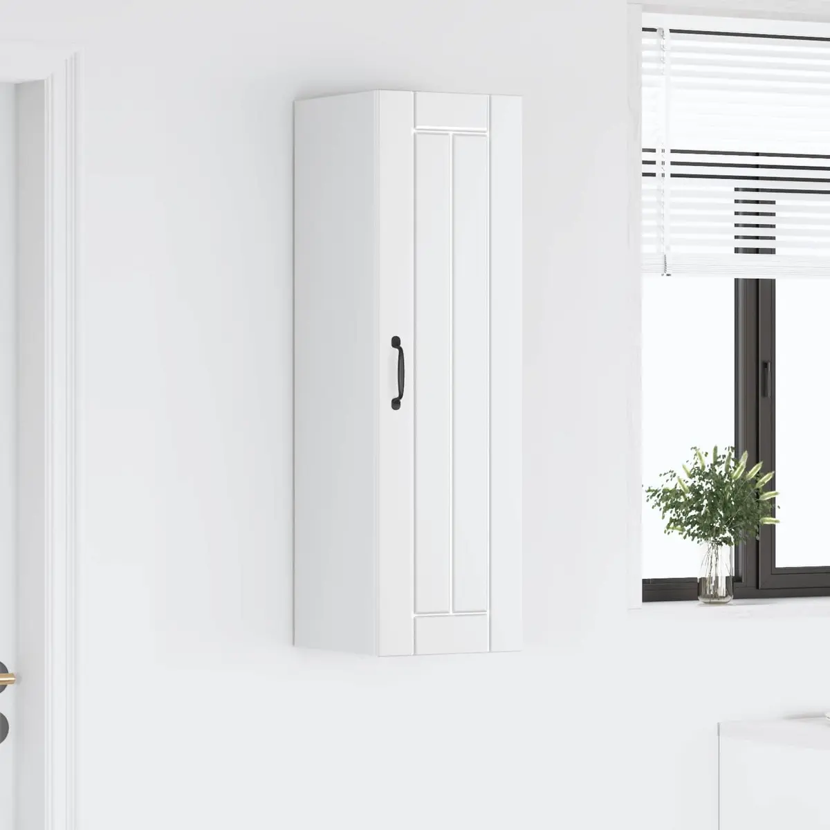 Wall Cabinet Kitchen Storage Unit 30 x 31 x 100 cm White Engineered Wood Modern